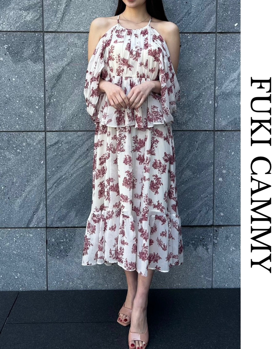 【5月上旬発送】Geometric Chiffon one-piece