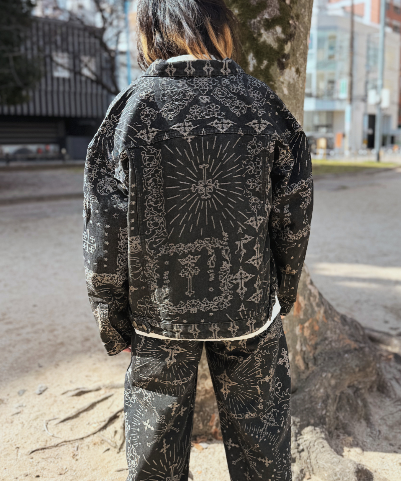 【Untitled Artworks】Jacquard Denim Jacket Black