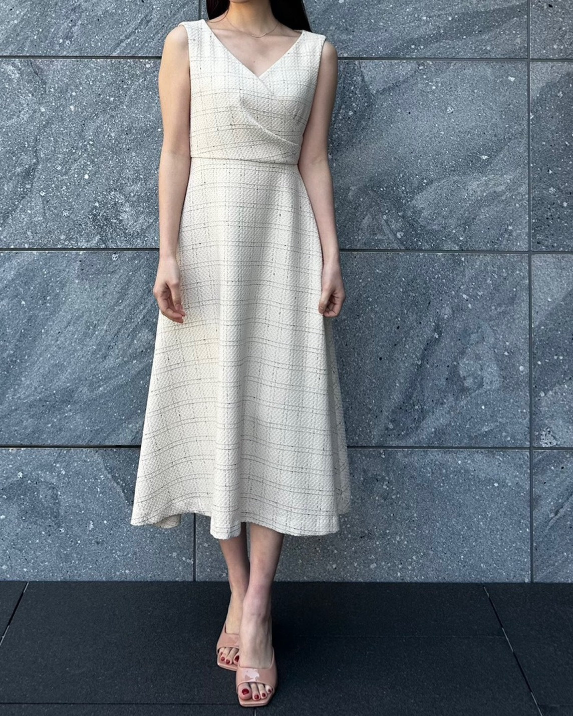 【5月中旬発送】Check Jacquard Flare One-piece