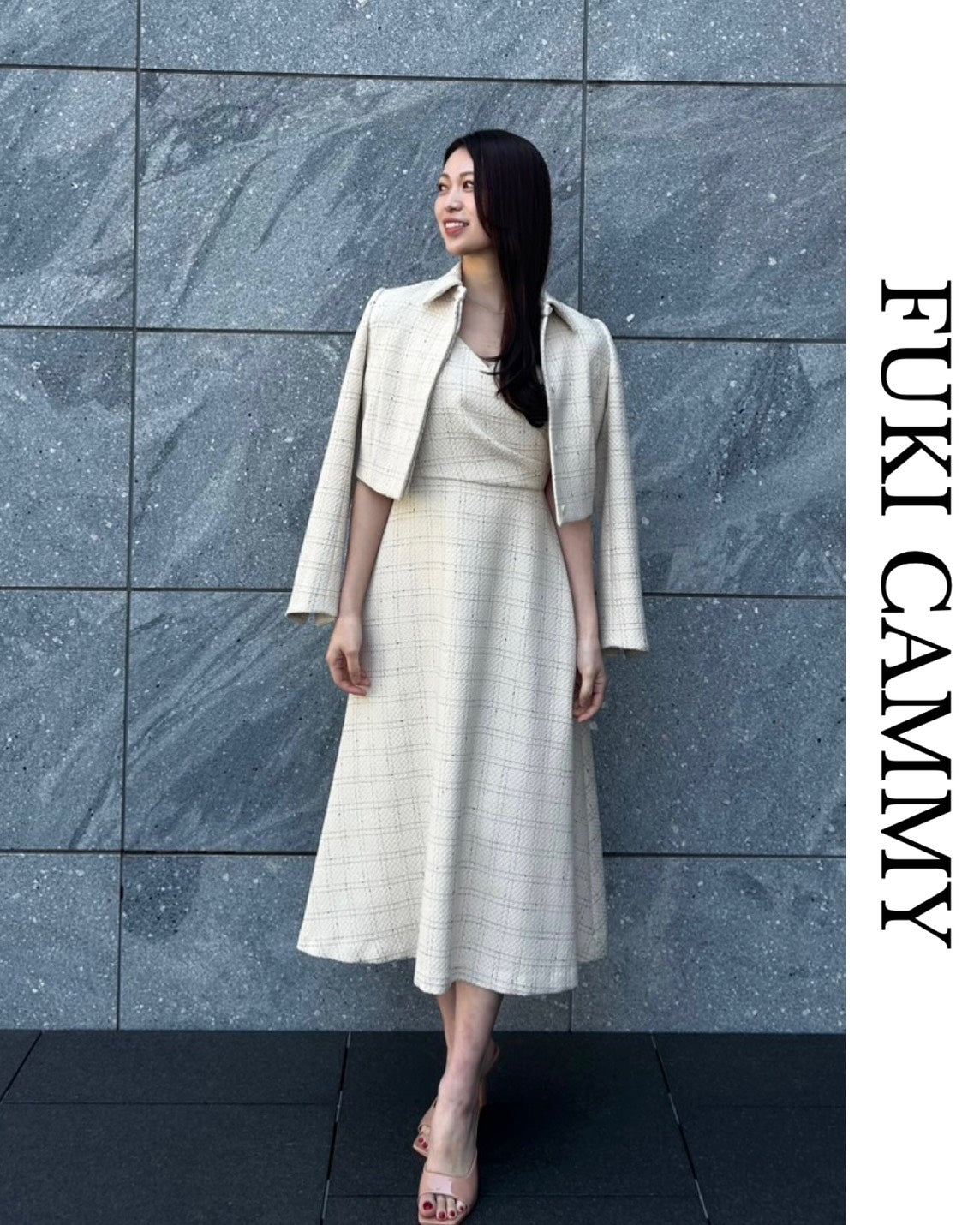 【5月中旬発送】Check Jacquard Flare One-piece