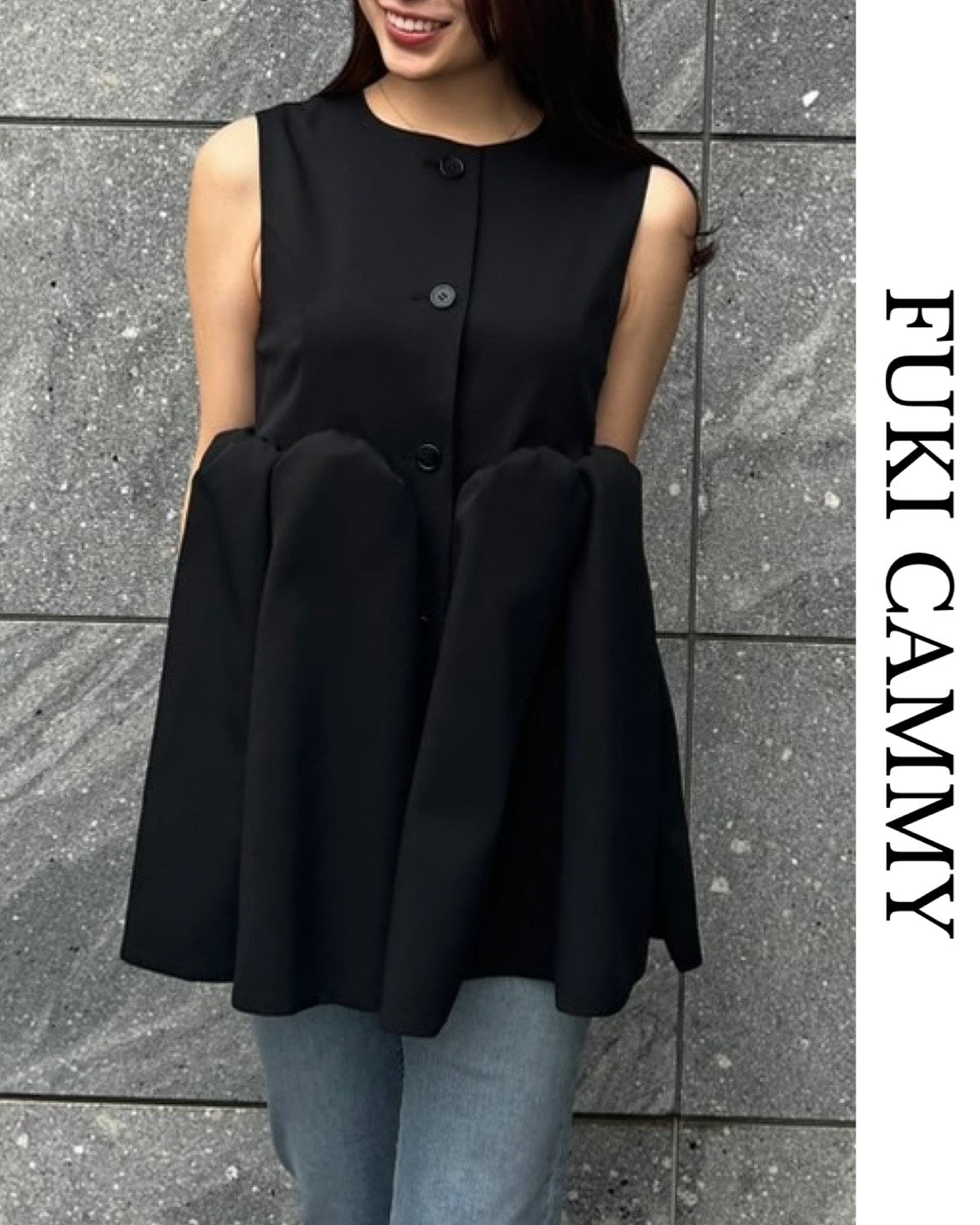 【５月中旬発送】Sleeveless Balloon Peplum Top