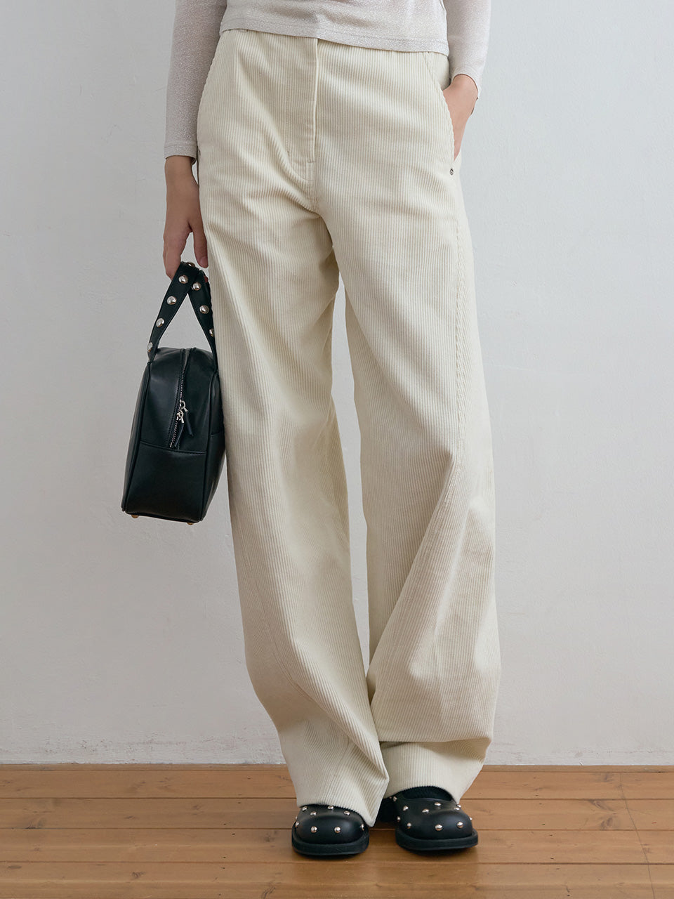 【KIJUN】Curved Seam Corduroy Pants