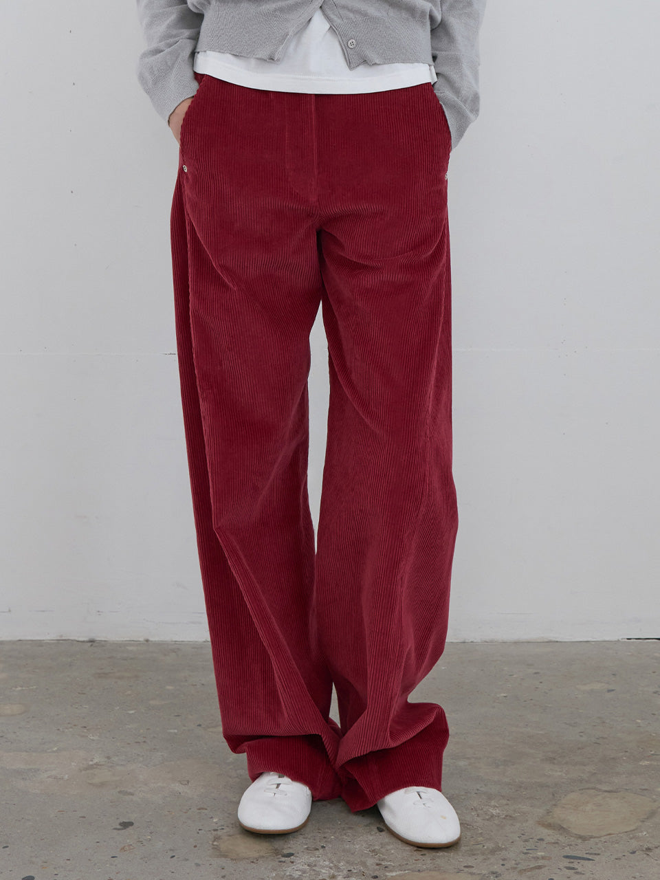 【KIJUN】Curved Seam Corduroy Pants