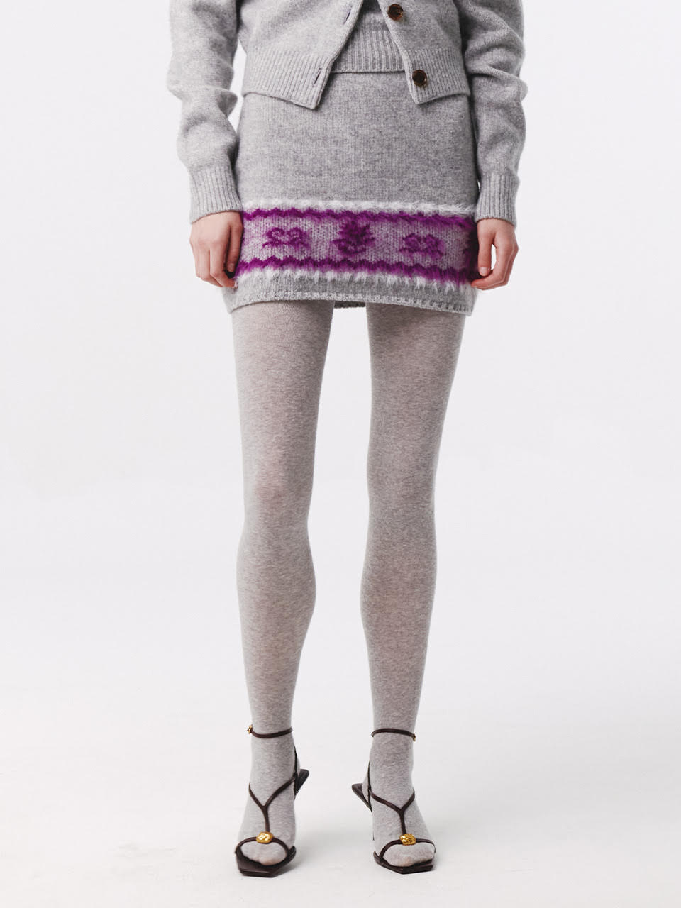 【KIJUN】Nordic Knit Mini Skirt
