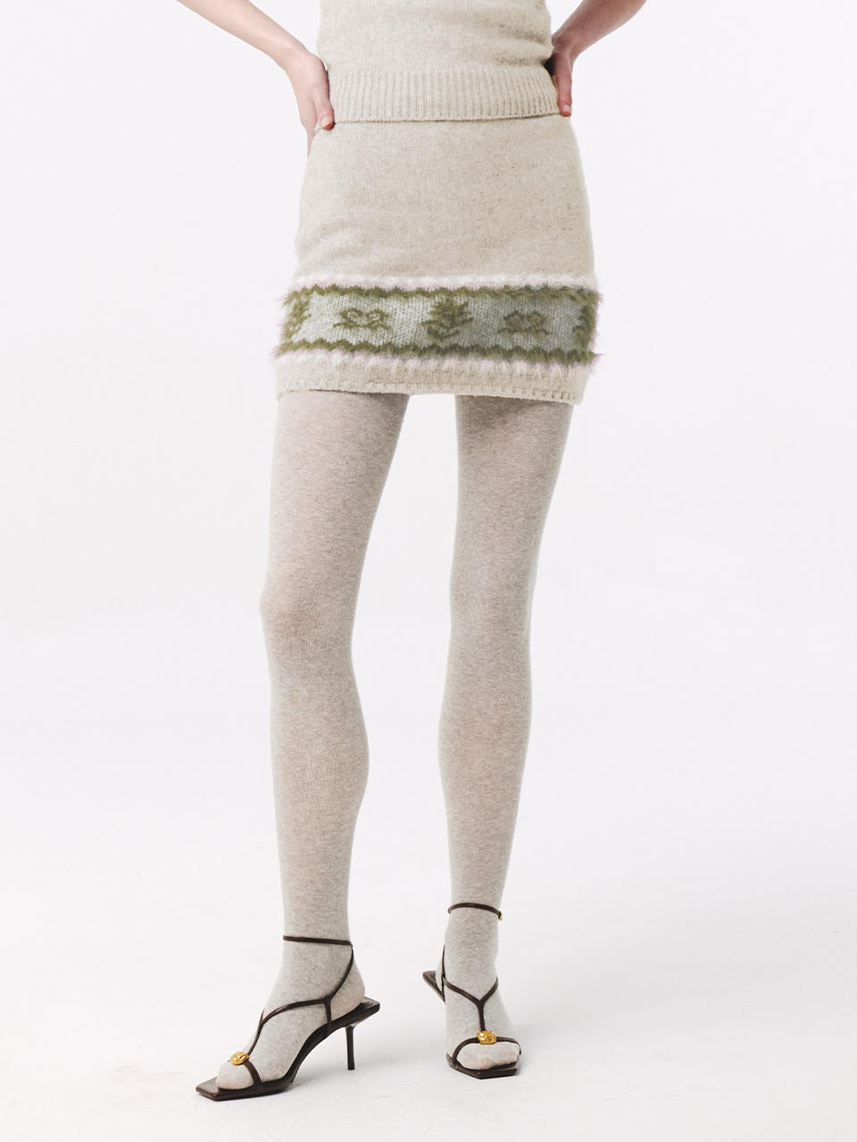 【KIJUN】Nordic Knit Mini Skirt