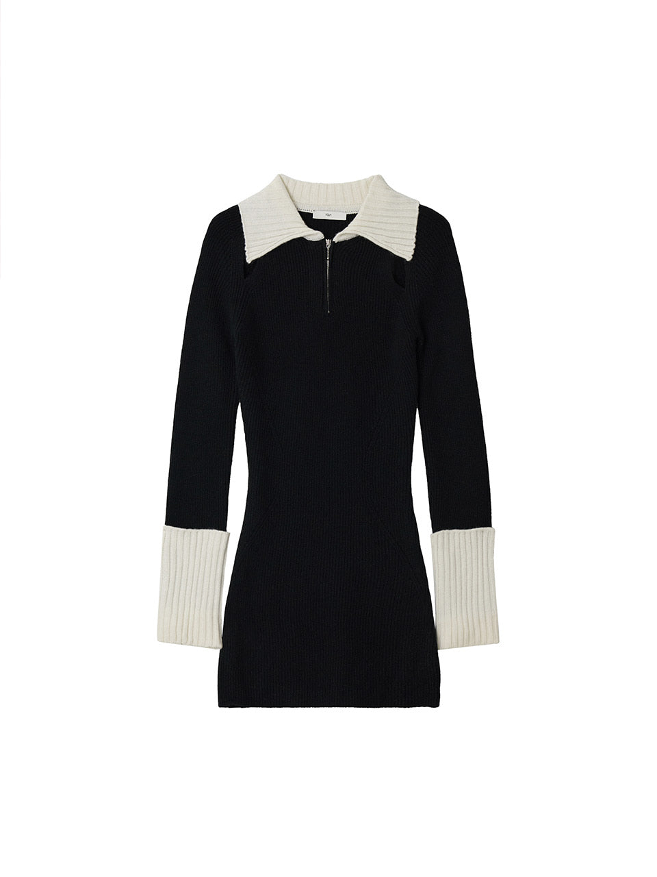 【KIJUN】Half Zip-Up Knit Dress