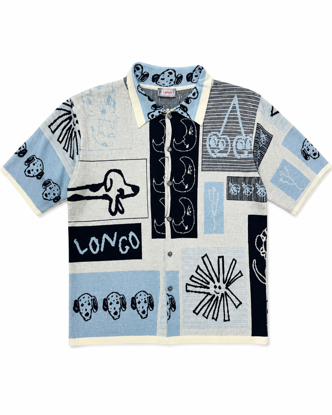 【LONGO】Man's Jacquard Knitted Shirt