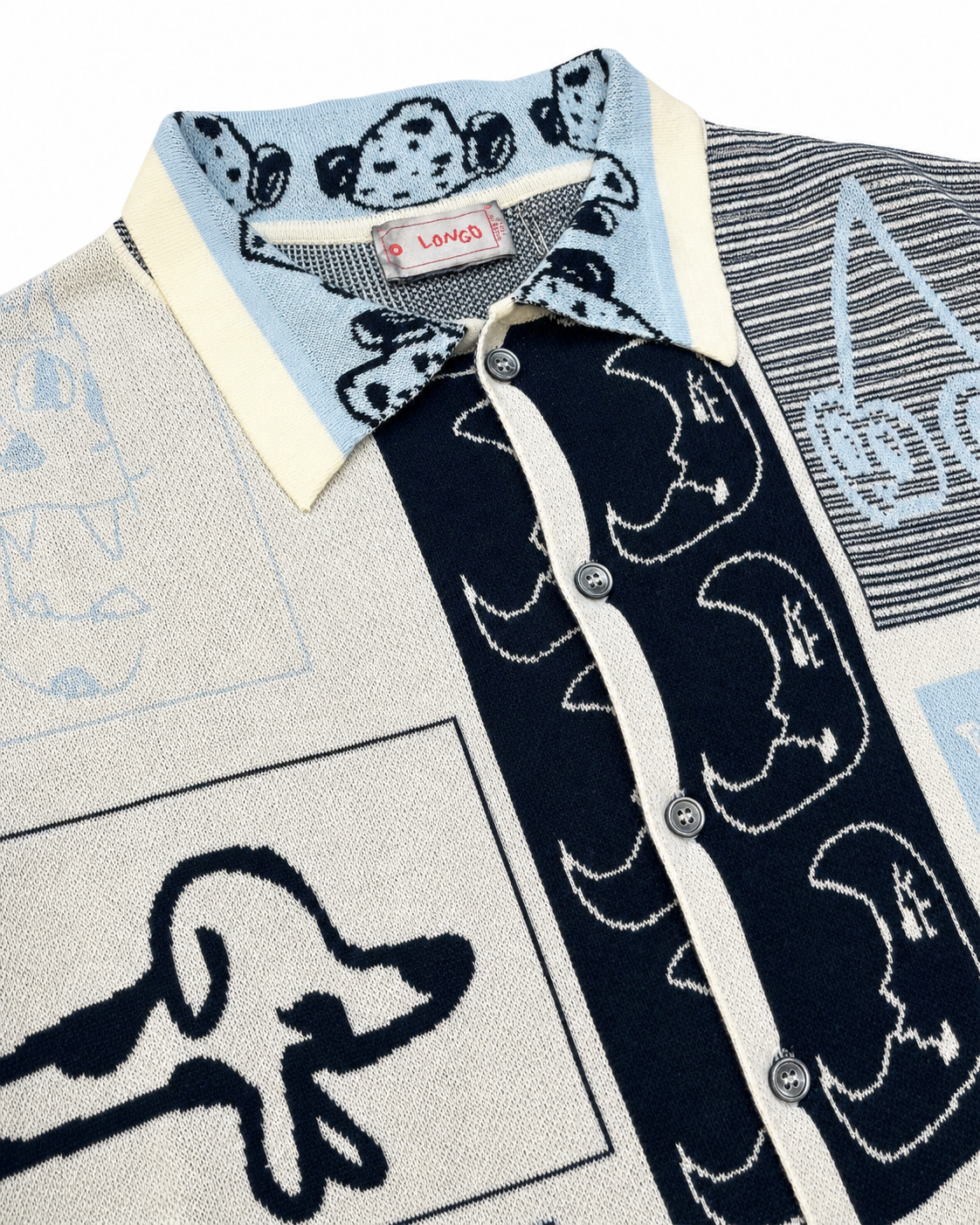 【LONGO】Man's Jacquard Knitted Shirt
