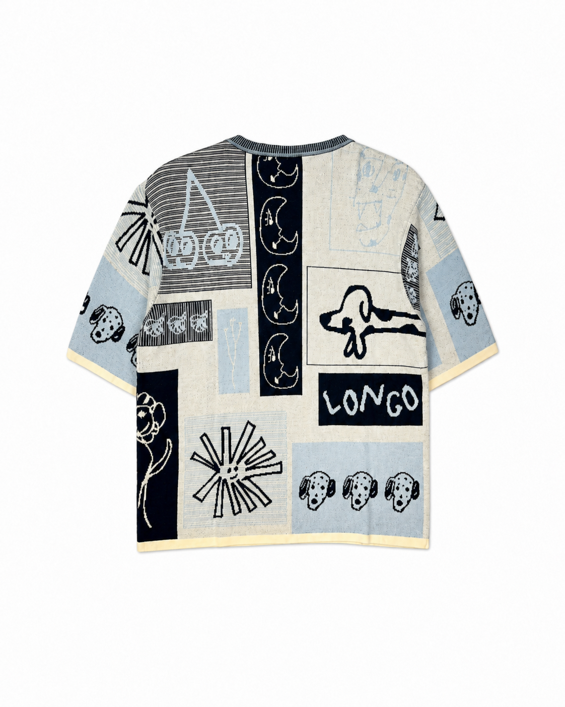 【LONGO】Man's Jacquard Knitted T-Shirt style Sweater