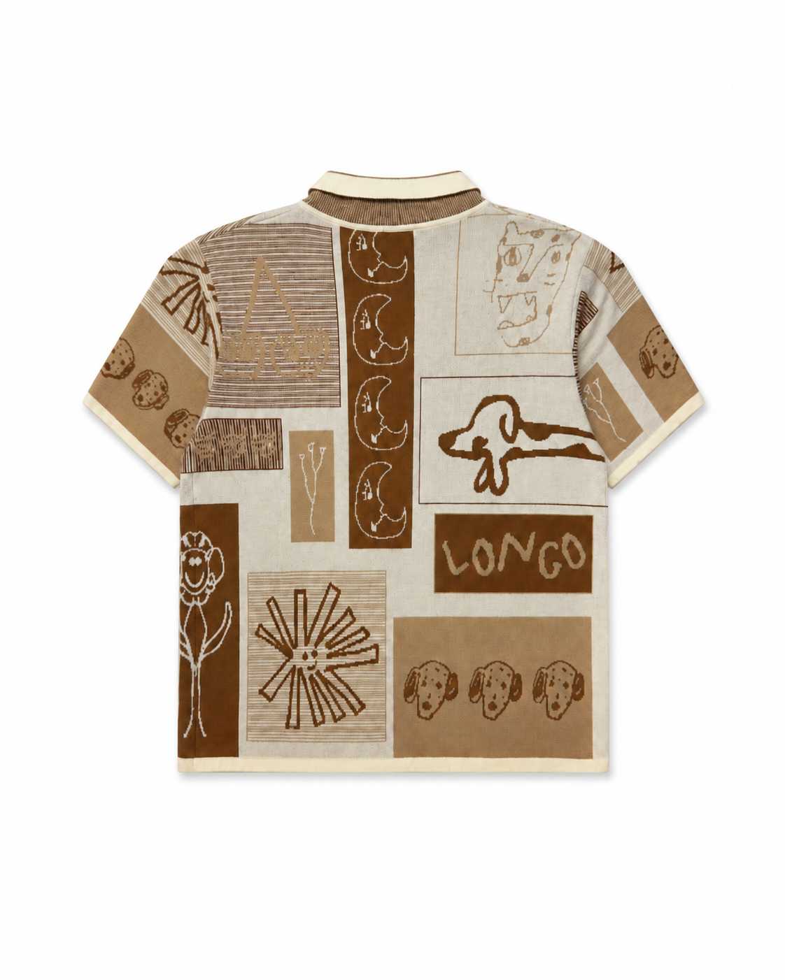 【LONGO】Man's Jacquard Knitted T-Shirt style Sweater