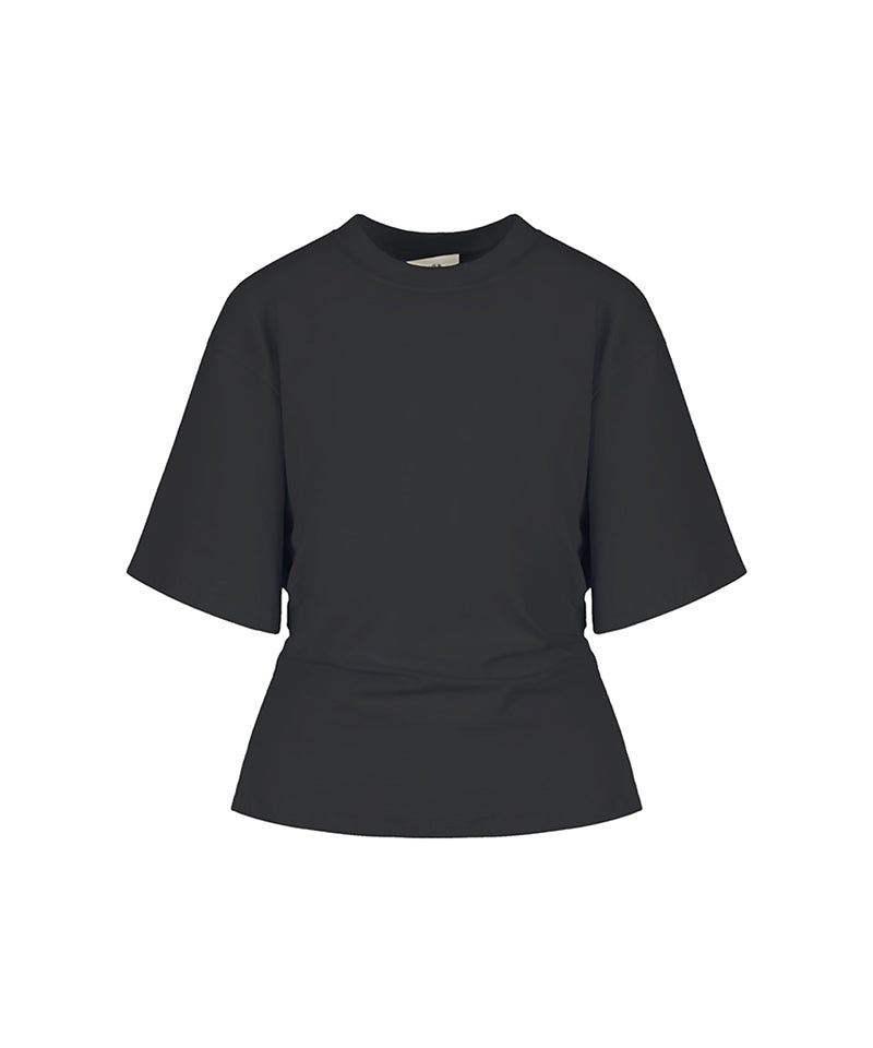 【LVIR】SIDE TUCKED JERSEY TOP / ASH BLACK
